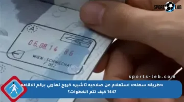 «طريقة سهلة» استعلام عن صلاحية تأشيرة خروج نهائي برقم الإقامة 1447 كيف تتم الخطوات؟